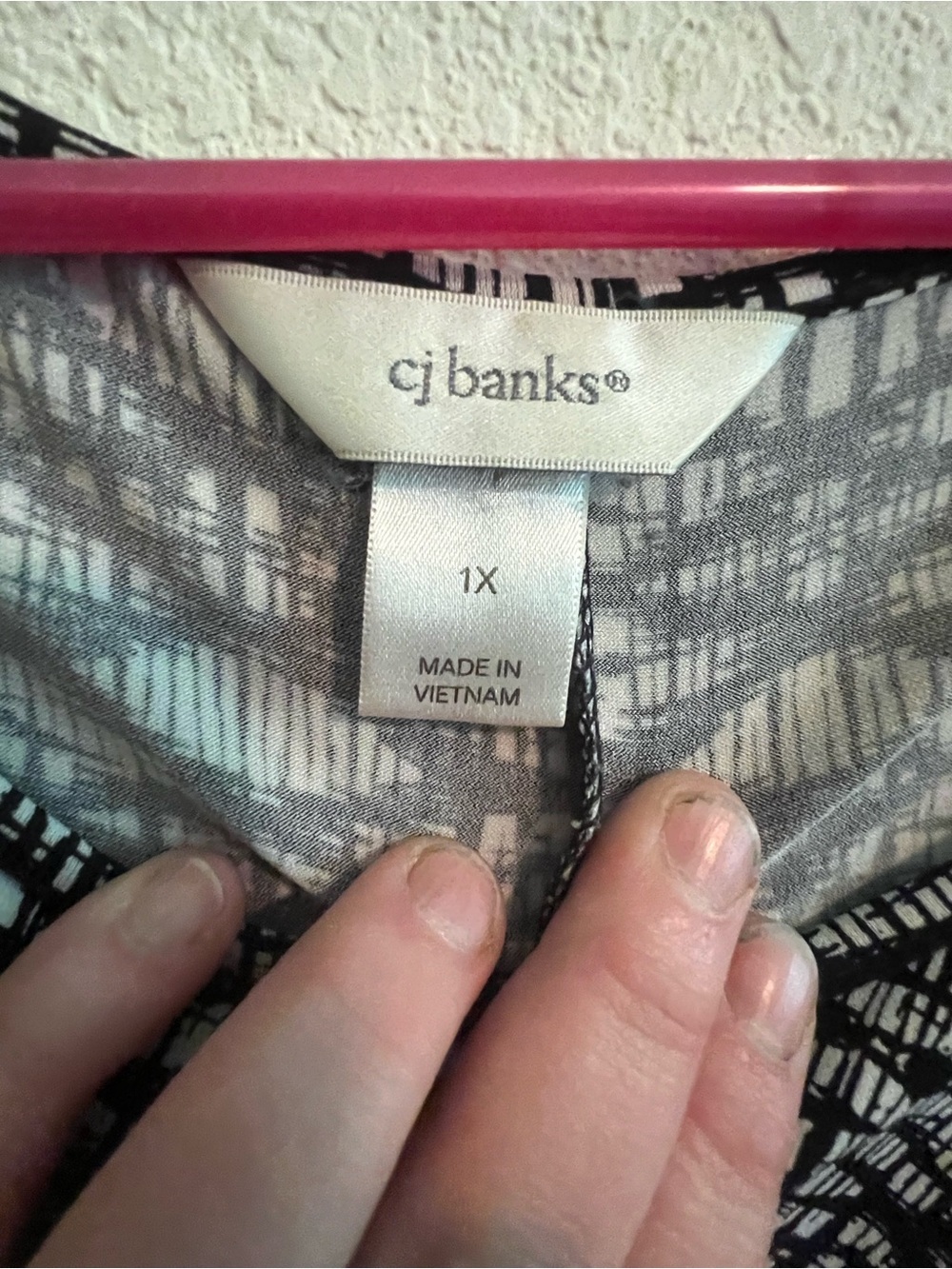 CJ Banks Sleeveless Black & White Printed Tank Dress 1X - Picture 4 of 9
